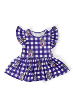 JMU Plaid Duke Dog S/S Flutter Twirl Bodysuit by Mila & Rose ®