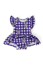 JMU Plaid Duke Dog S/S Flutter Twirl Bodysuit by Mila & Rose ®
