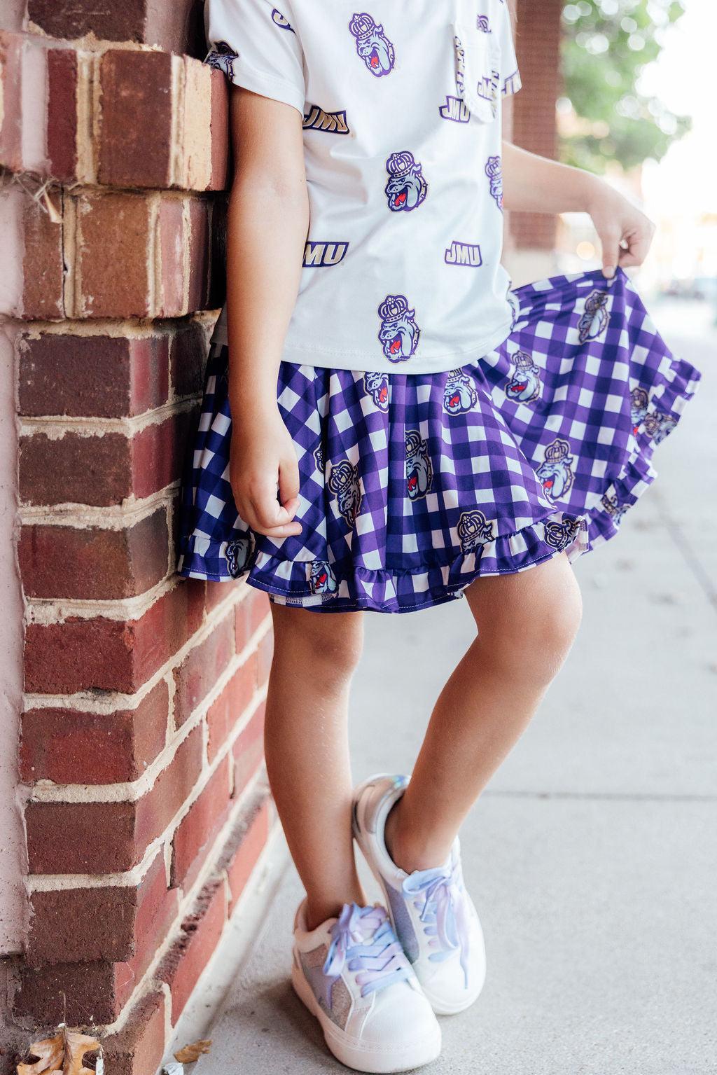 JMU Plaid Duke Dog Twirl Skort by Mila & Rose ®