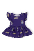 JMU Purple Duke Dog S/S Flutter Twirl Bodysuit by Mila & Rose ®