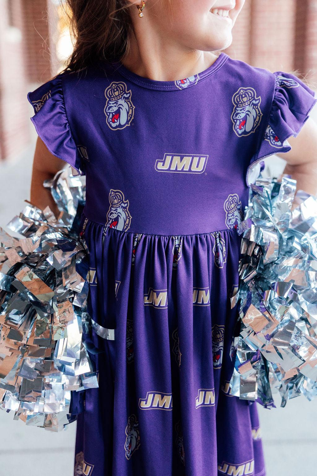 JMU Purple Duke Dog Flutter Twirl Dress by Mila & Rose ®