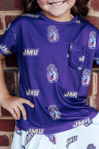 JMU Purple Duke Dog Ruffle Pocket Tee by Mila & Rose ®