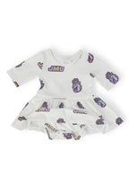JMU White Duke Dog 3/4 Sleeve Twirl Bodysuit by Mila & Rose ®