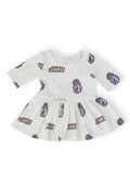 JMU White Duke Dog 3/4 Sleeve Twirl Bodysuit by Mila & Rose ®