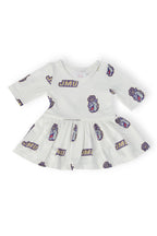 JMU White Duke Dog 3/4 Sleeve Twirl Bodysuit by Mila & Rose ®
