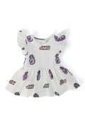 JMU White Duke Dog S/S Flutter Twirl Bodysuit by Mila & Rose ®