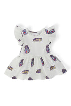 JMU White Duke Dog S/S Flutter Twirl Bodysuit by Mila & Rose ®