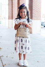 JMU White Duke Dog Flutter Twirl Dress by Mila & Rose ®