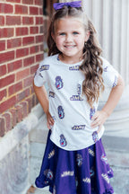 JMU White Duke Dog Ruffle Pocket Tee by Mila & Rose ®
