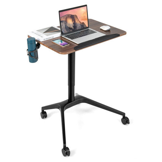 Pneumatic Standing Desk with Anti-fall Baffle and Cup Holder by LuxuryLifeWay Online Store