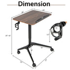 Pneumatic Standing Desk with Anti-fall Baffle and Cup Holder by LuxuryLifeWay Online Store