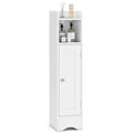 Slim Bathroom Cabinet Corner with 1 Door and Adjustable Shelves-White by LuxuryLifeWay Online Store