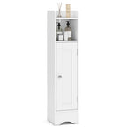 Slim Bathroom Cabinet Corner with 1 Door and Adjustable Shelves-White by LuxuryLifeWay Online Store