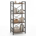 4-Tier Bookshelf Narrow Freestanding Display Shelf with Metal Frame-Oak by LuxuryLifeWay Online Store