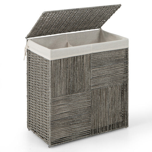 29 Gallons Laundry Hamper with Convenient Handles and Removable Liner Bag-Gray by LuxuryLifeWay Online Store