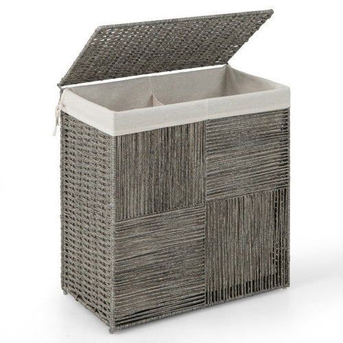 29 Gallons Laundry Hamper with Convenient Handles and Removable Liner Bag-Gray by LuxuryLifeWay Online Store