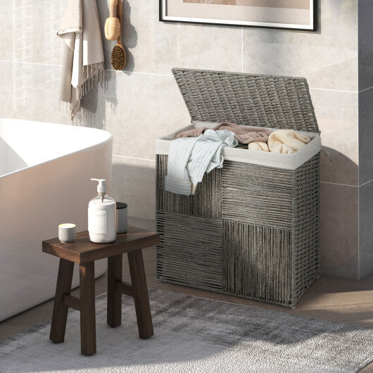 29 Gallons Laundry Hamper with Convenient Handles and Removable Liner Bag-Gray by LuxuryLifeWay Online Store