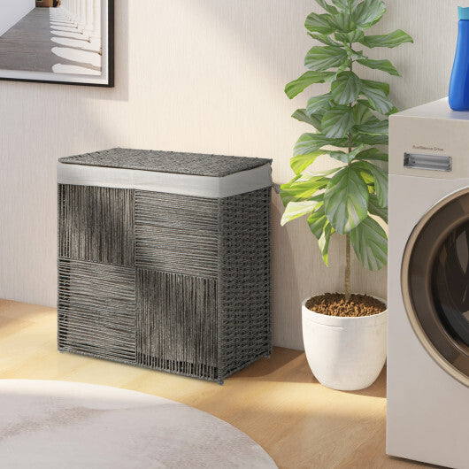 29 Gallons Laundry Hamper with Convenient Handles and Removable Liner Bag-Gray by LuxuryLifeWay Online Store