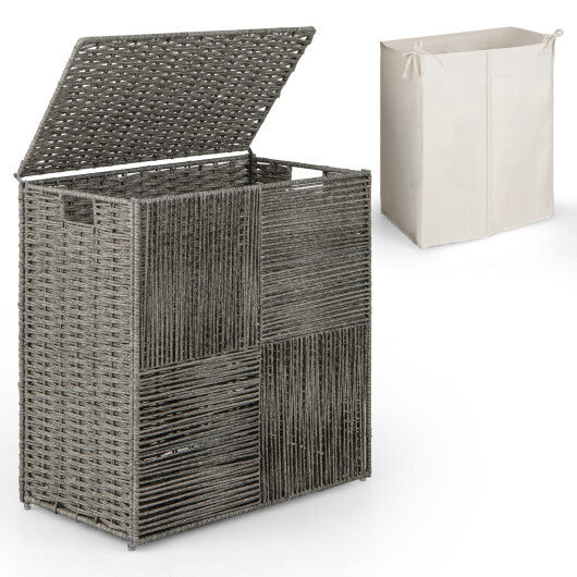 29 Gallons Laundry Hamper with Convenient Handles and Removable Liner Bag-Gray by LuxuryLifeWay Online Store