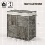 29 Gallons Laundry Hamper with Convenient Handles and Removable Liner Bag-Gray by LuxuryLifeWay Online Store