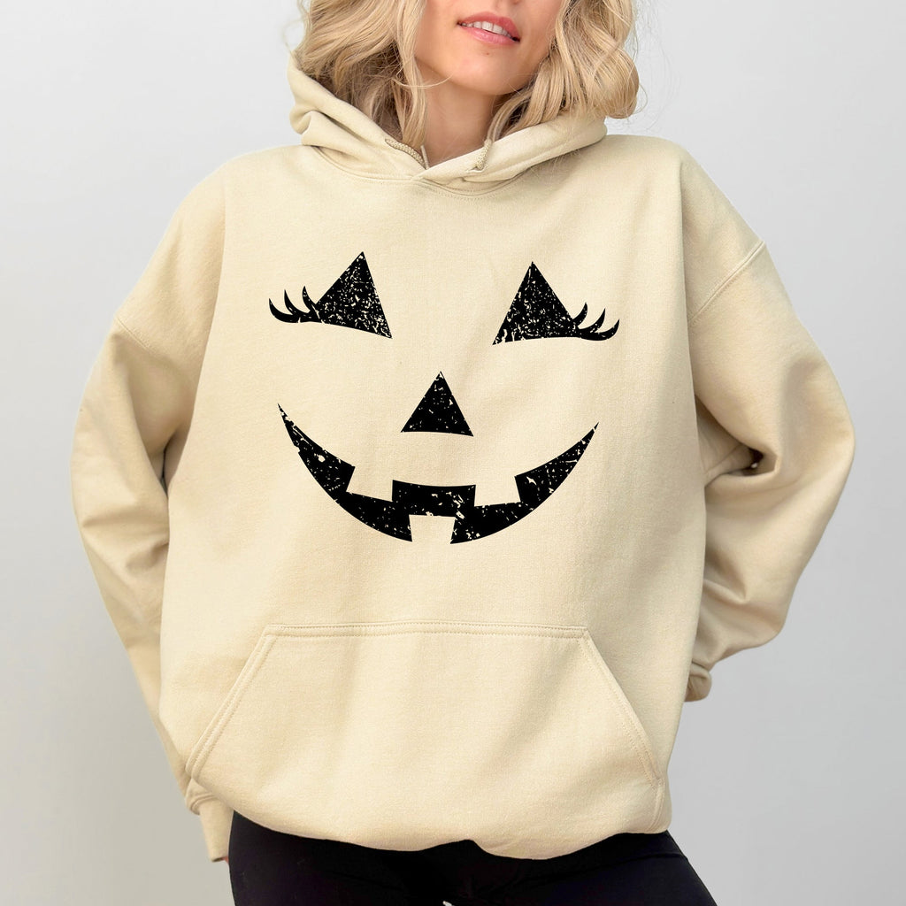 Jack-O-Lantern Girl Pumpkin Halloween Spooky Trick Or Treat Witch Hooded Sweatshirt by Refinery No. 1