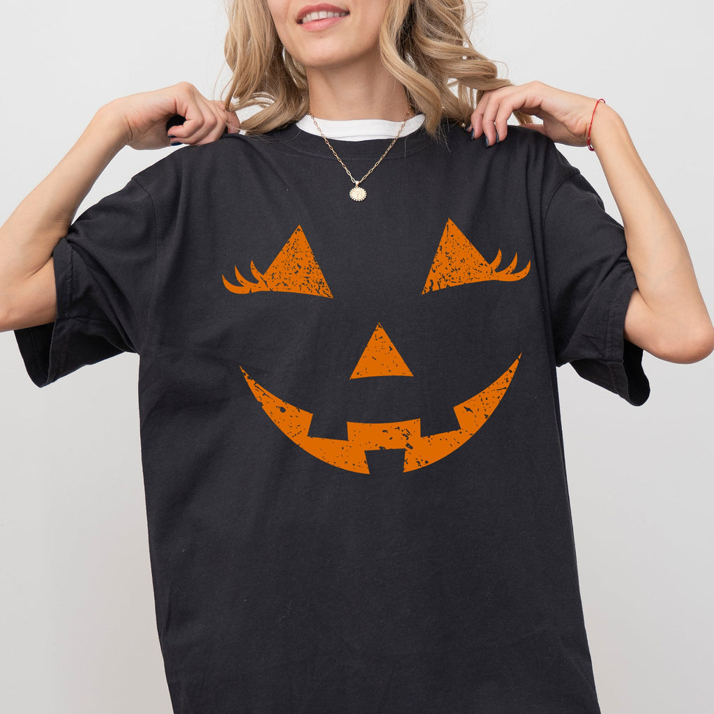 Jack-O-Lantern Girl Pumpkin Witch Halloween Spooky Trick Or Treat Costume Graphic Comfort Colors Tee by Refinery No. 1