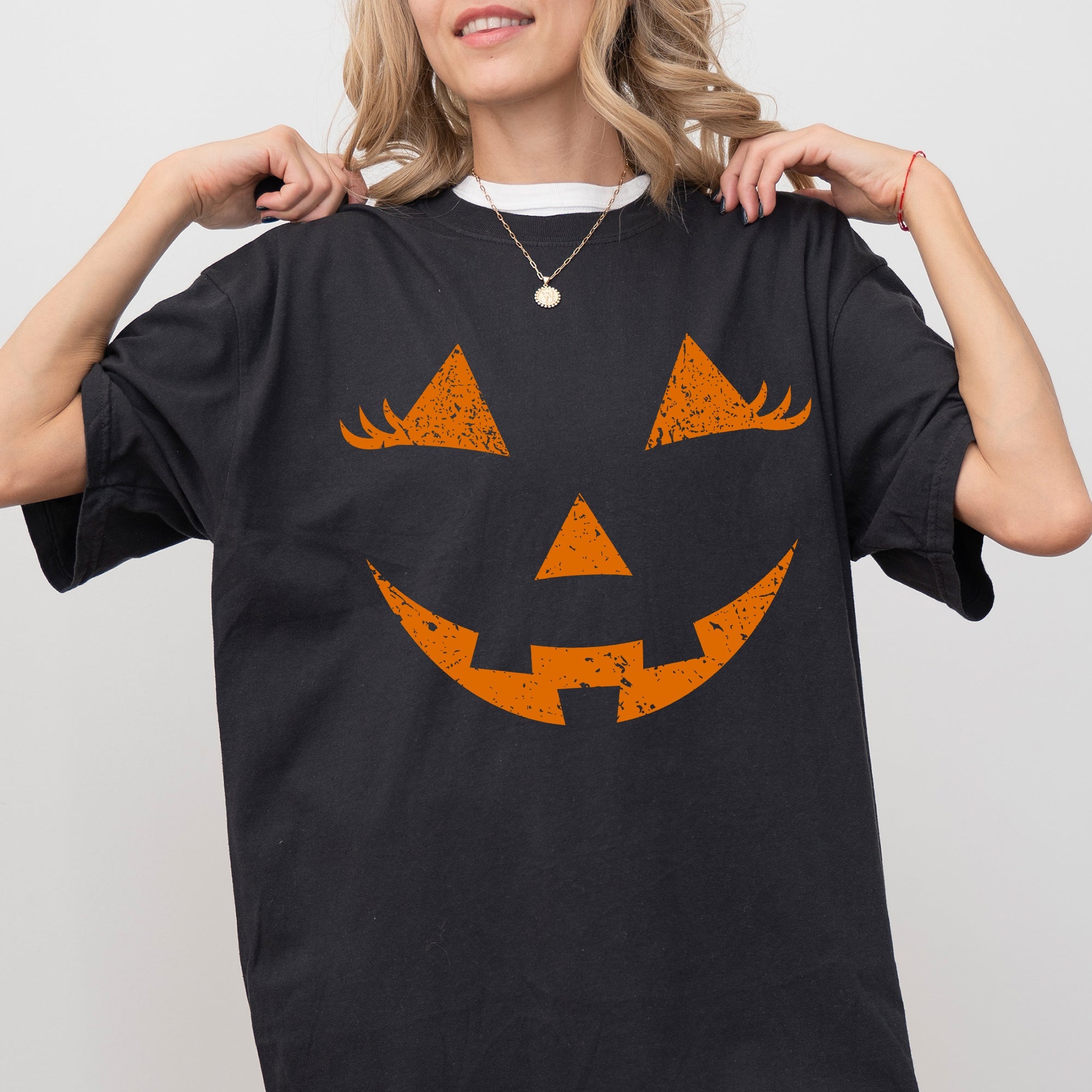Jack-O-Lantern Girl Pumpkin Witch Halloween Spooky Trick Or Treat Costume Graphic Comfort Colors Tee by Refinery No. 1