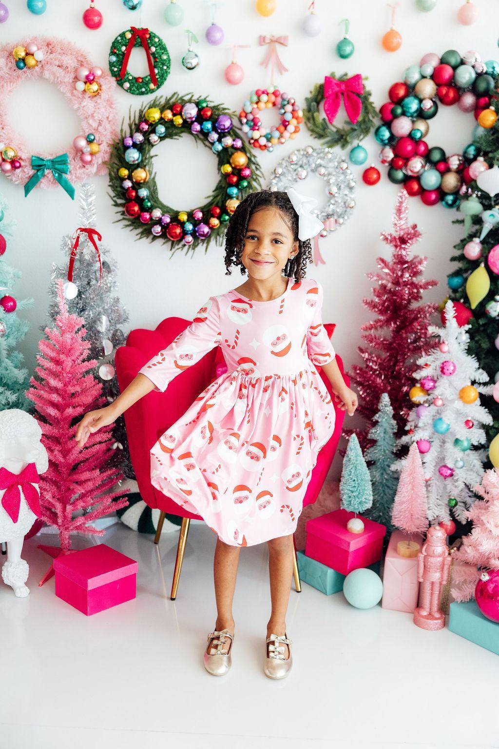 Jingle Bells 3/4 Sleeve Pocket Twirl Dress by Mila & Rose ®