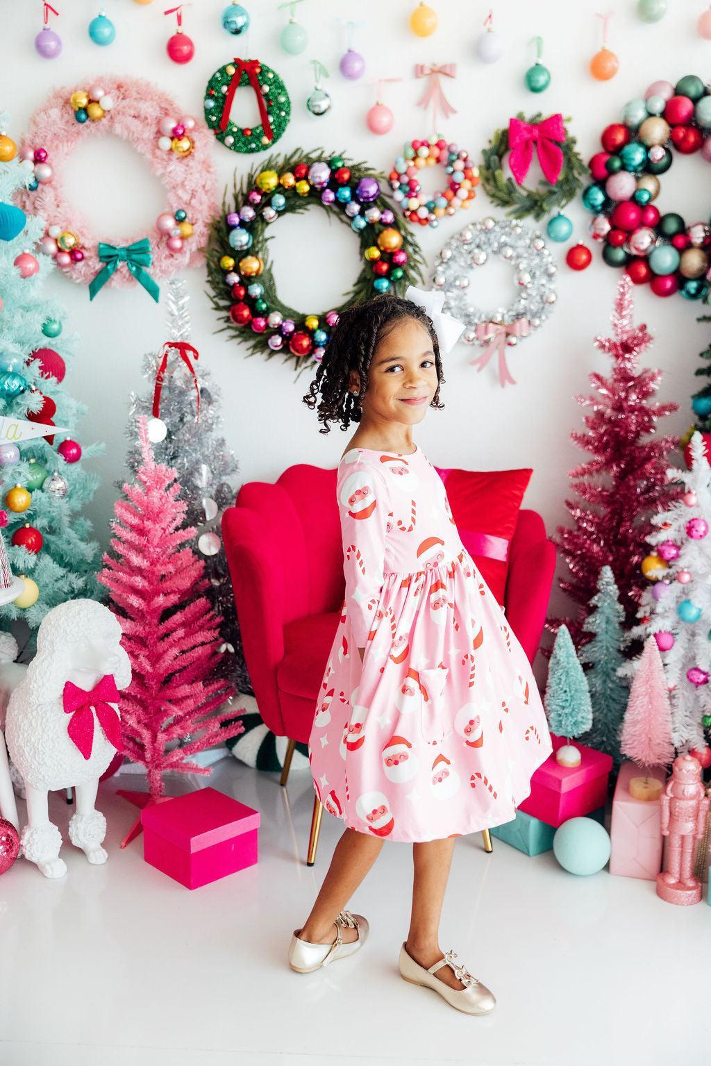 Jingle Bells 3/4 Sleeve Pocket Twirl Dress by Mila & Rose ®