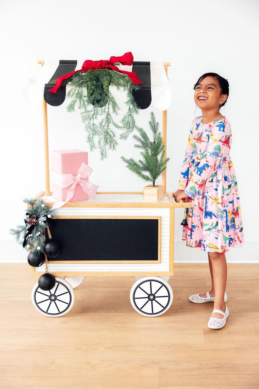 Jingle Saurus L/S Pocket Twirl Dress by Mila & Rose ®
