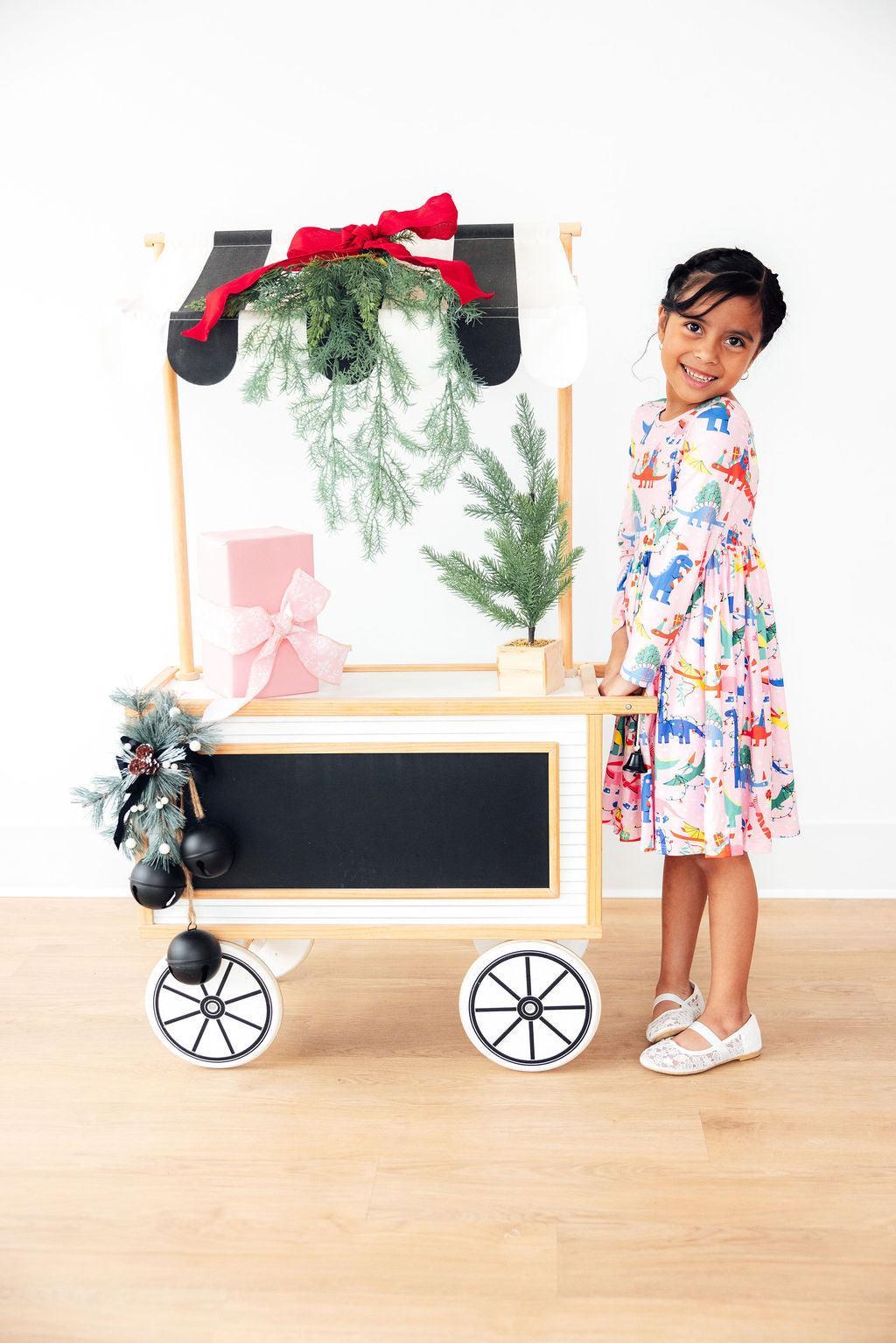 Jingle Saurus L/S Pocket Twirl Dress by Mila & Rose ®