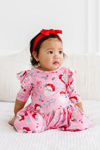 Jolly Old Saint Nick 3/4 Sleeve Flutter Twirl Bodysuit by Mila & Rose ®