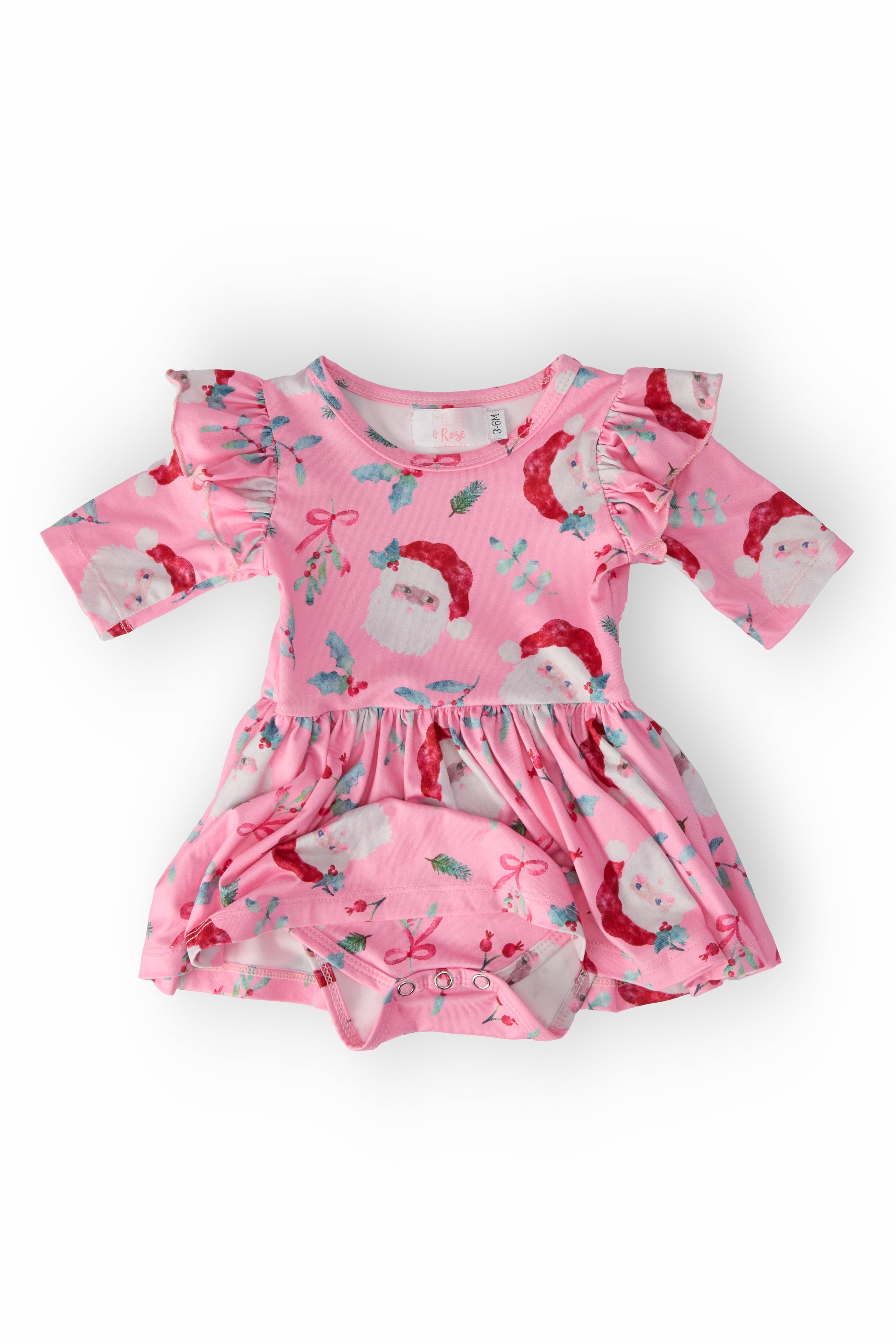 Jolly Old Saint Nick 3/4 Sleeve Flutter Twirl Bodysuit by Mila & Rose ®