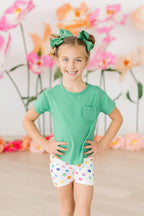 Kelly Green Ruffle Pocket Tee by Mila & Rose ®