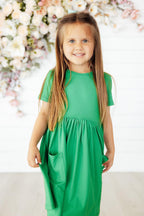 Kelly Green S/S Pocket Twirl Dress by Mila & Rose ®