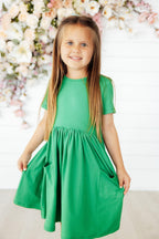 Kelly Green S/S Pocket Twirl Dress by Mila & Rose ®