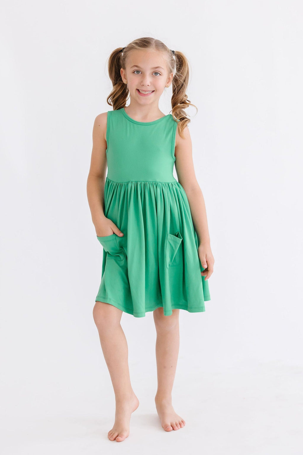 Kelly Green Tank Pocket Twirl Dress by Mila & Rose ®