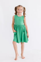 Kelly Green Tank Pocket Twirl Dress by Mila & Rose ®