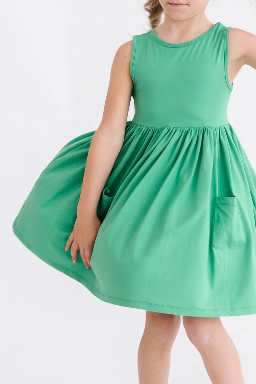 Kelly Green Tank Pocket Twirl Dress by Mila & Rose ®