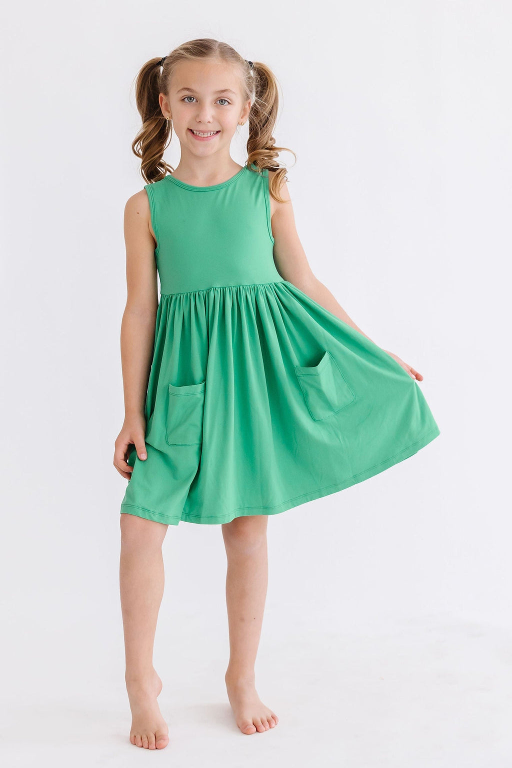 Kelly Green Tank Pocket Twirl Dress by Mila & Rose ®