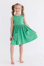 Kelly Green Tank Pocket Twirl Dress by Mila & Rose ®