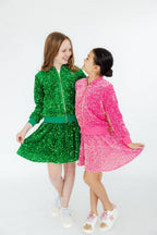 Kelly Green Velvet Sequin Jacket by Mila & Rose ®
