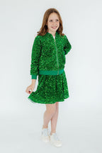 Kelly Green Velvet Sequin Jacket by Mila & Rose ®