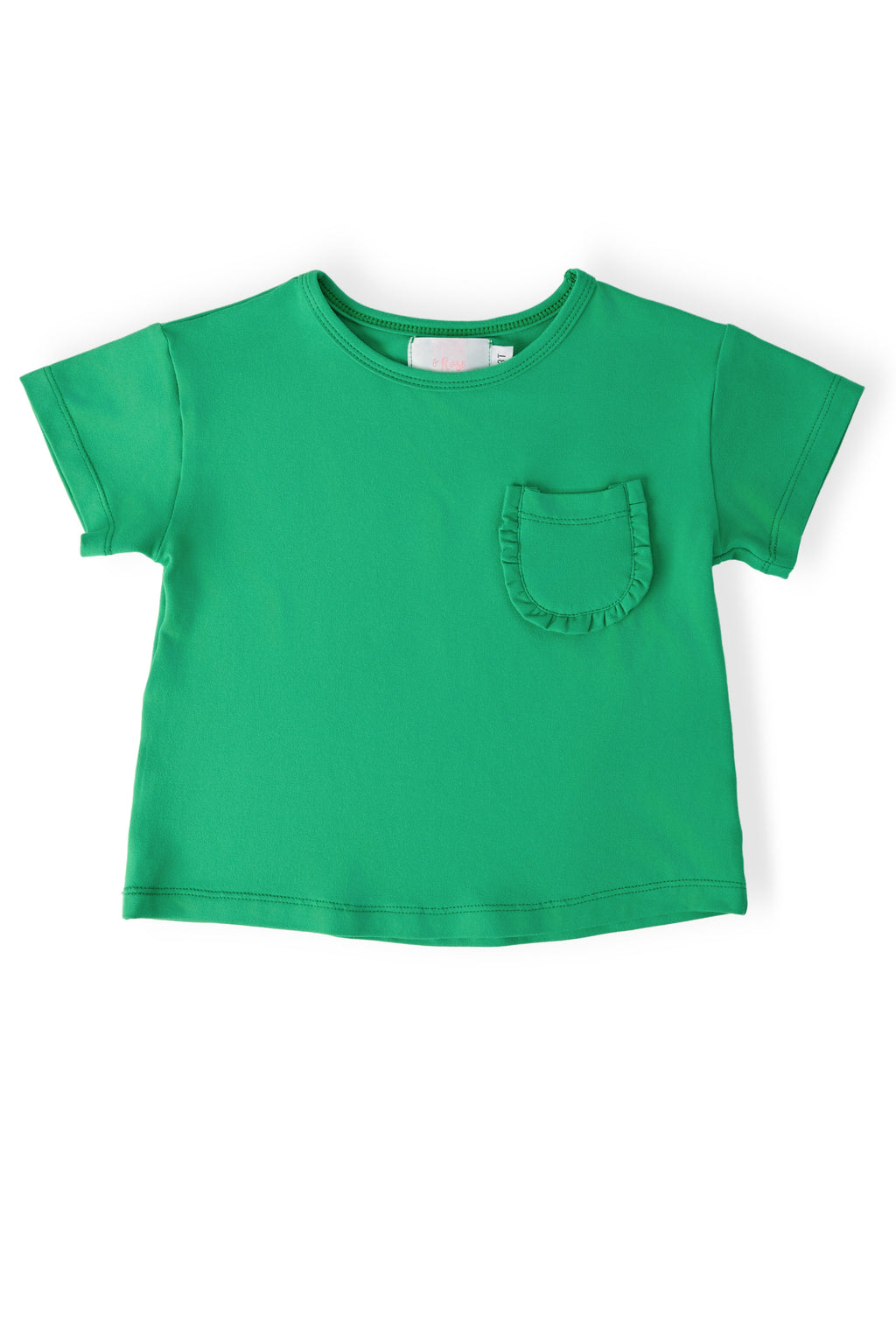 Kelly Green Ruffle Pocket Tee by Mila & Rose ®
