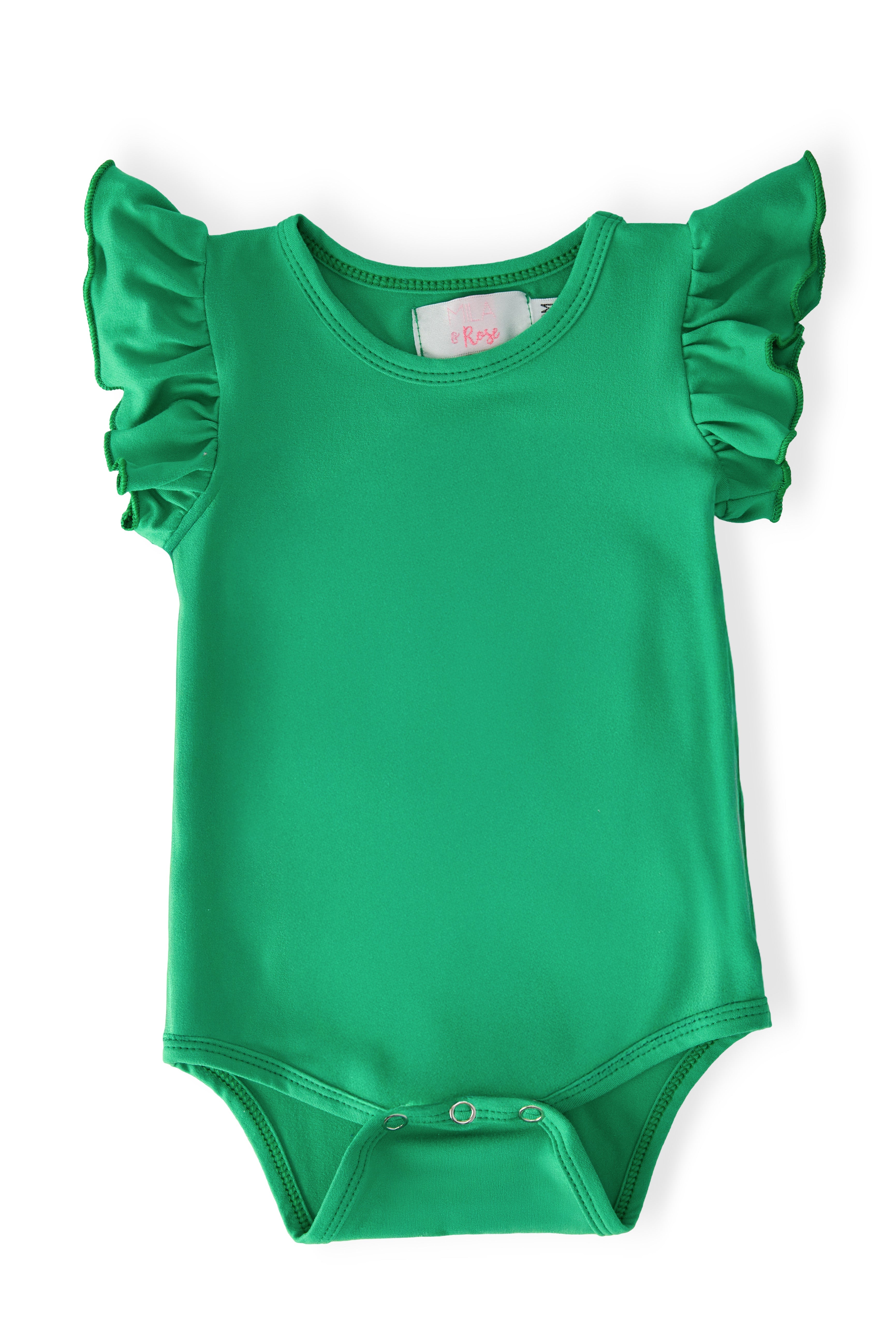 Kelly Green S/S Flutter Bodysuit by Mila & Rose ®