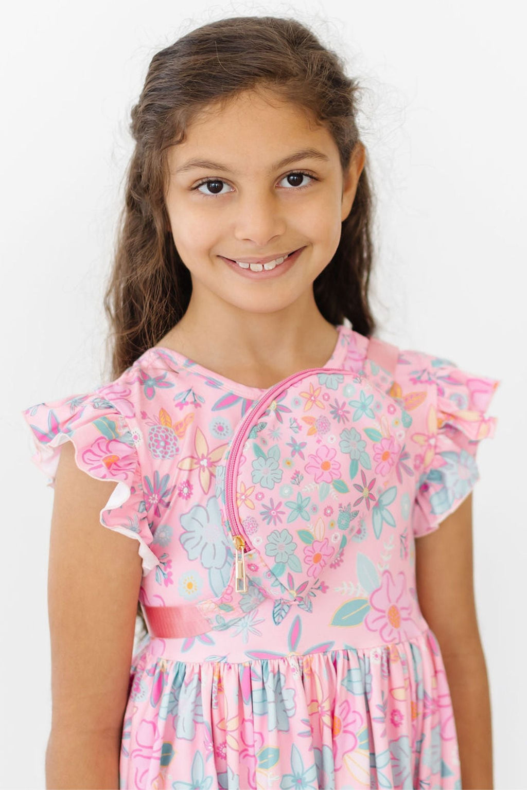 Beachy Blooms Flutter Sleeve Twirl Dress by Mila & Rose ®