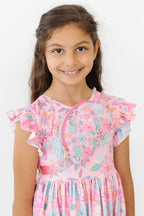 Beachy Blooms Flutter Sleeve Twirl Dress by Mila & Rose ®