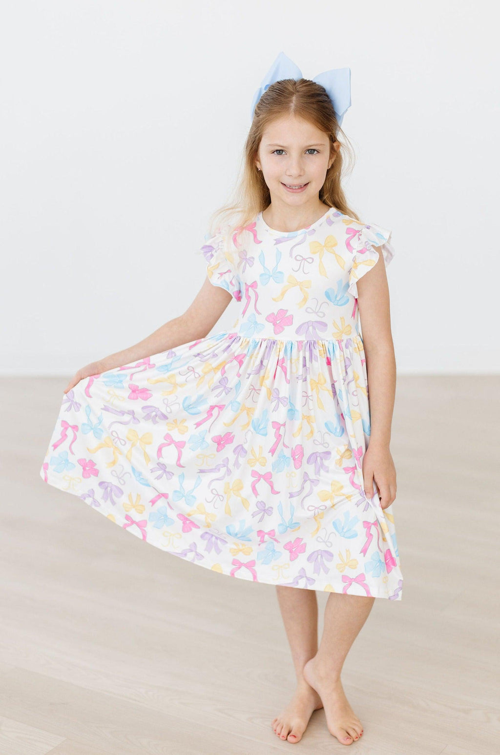 Bow-tastic Flutter Sleeve Twirl Dress by Mila & Rose ®