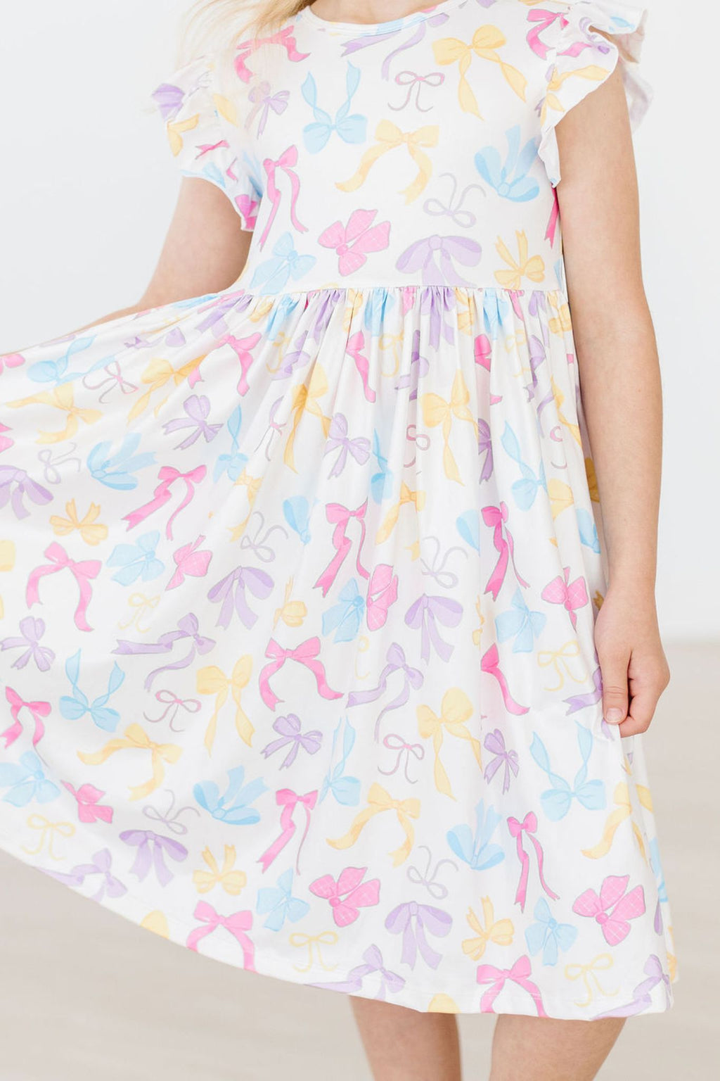 Bow-tastic Flutter Sleeve Twirl Dress by Mila & Rose ®