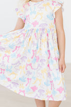Bow-tastic Flutter Sleeve Twirl Dress by Mila & Rose ®